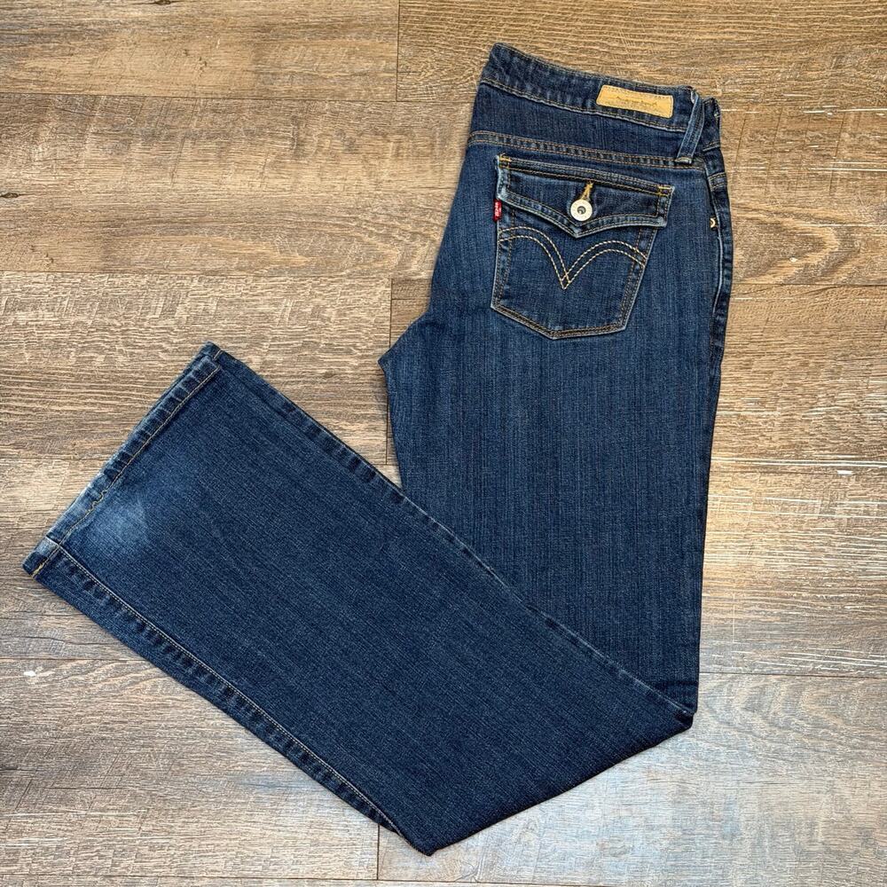 Vintage Levis 545 Low Bootcut Jeans Flap Back Pocket Dark Wash Womens 4 Medium